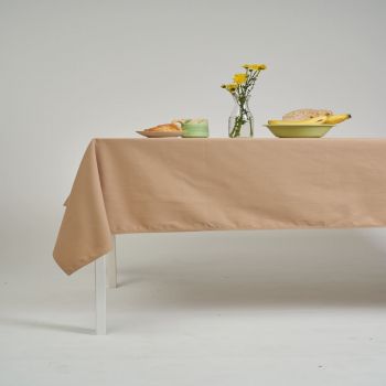 ผ้าปูโต๊ะ ผ้าคลุมโต๊ะ สี Cookie Cream ขนาด 130 x 145 cm